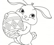 Coloriage et dessins gratuit Lapin Mignon facile à imprimer