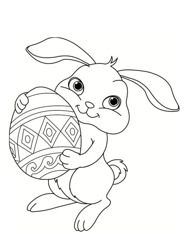 Coloriage Lapin Mignon facile dessin gratuit à imprimer