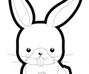 Coloriage Lapin Mignon vectoriel