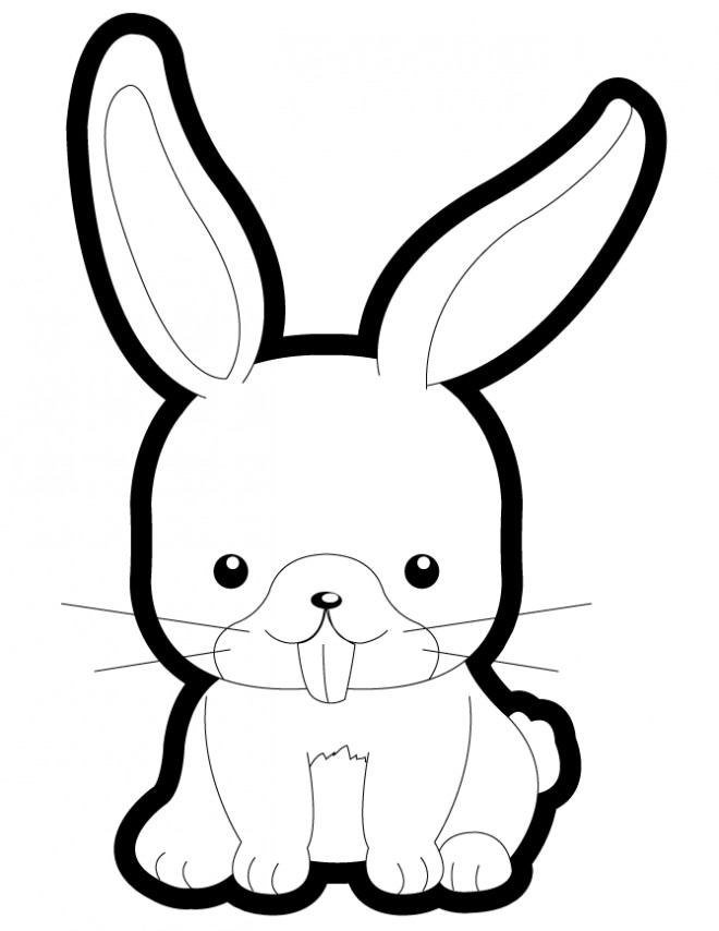 Coloriage De Lapin Trop Mignon A Imprimer