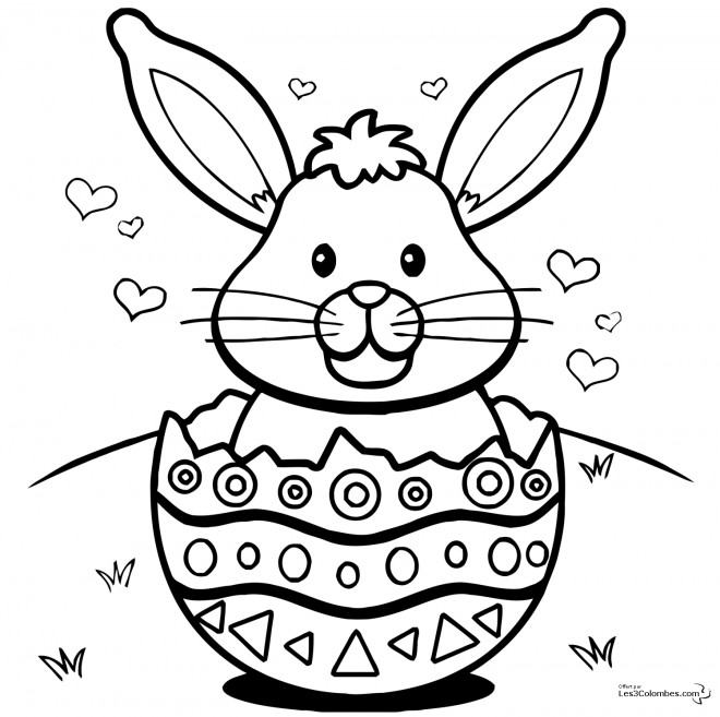 Coloriage Lapin trop Mignon dessin gratuit à imprimer