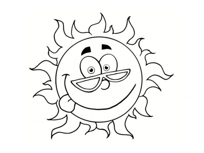 Coloriage Le Soleil Avec Visage Dessin Gratuit à Imprimer