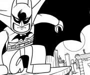 Coloriage Lego Batman sur les toits