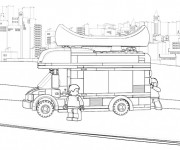 Coloriage Camion dans La Ville Lego