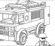 Coloriage et dessins gratuit Lego City Ambulance à imprimer