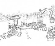 Coloriage Lego City Camion de forage  dans La Forêt