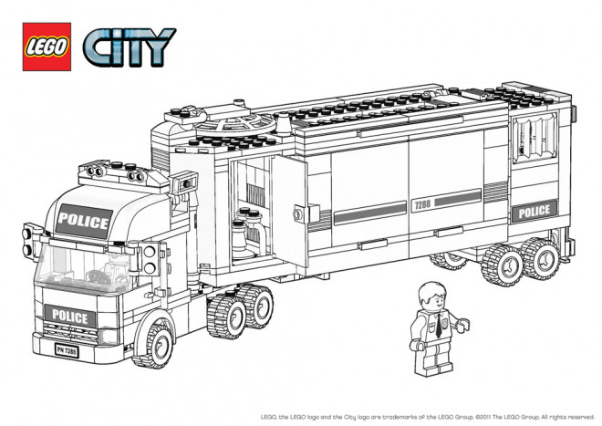 Coloriage Lego City Camion De Police Dessin Gratuit à Imprimer