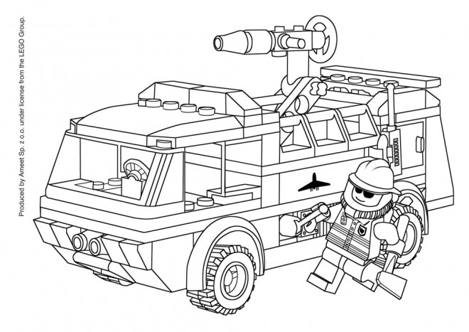 Coloriage Lego City Camion De Pompiers Dessin Gratuit à Imprimer