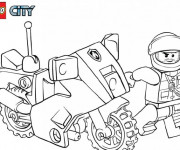 Coloriage et dessins gratuit Lego City Moto de Police en couleur à imprimer