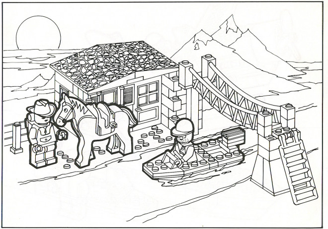 Coloriage Paysage de Lego City dessin gratuit à imprimer