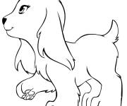 Coloriage Chien de Lego Friends en noir et blanc
