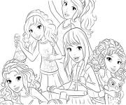 Coloriage Cinq copines de Amis Lego &agrave; colorier
