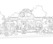 Coloriage dessin du caf&eacute; de Lego Friends
