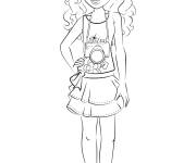 Coloriage Emma avec son appareil photo fille de Lego Friends