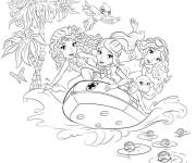Coloriage Fille de dessin anim&eacute; lego Friends sur bateau