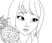Coloriage Fille de Lego Friends avec un ananas