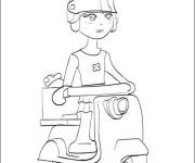 Coloriage et dessins gratuit Fille de Lego Friends sur le vespa à imprimer