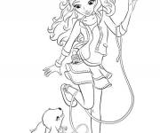 Coloriage Fille et chien de Lego Friends