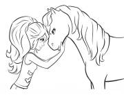 Coloriage et dessins gratuit Fille Lego Friends avec le cheval à imprimer