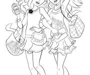 Coloriage Filles de Lego Friends font du shopping