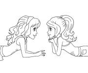 Coloriage et dessins gratuit Filles de Lego Friends se reposant à imprimer