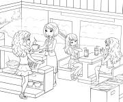 Coloriage L'int&eacute;rieur du caf&eacute; de Lego Friends
