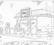 Coloriage Le Caf&eacute; de Lego Friends
