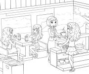Coloriage Lego Friends au Caf&eacute;