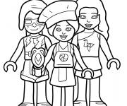 Coloriage Les amies Lego St&eacute;phanie, Mia et Emma
