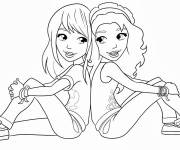 Coloriage et dessins gratuit Les deux amies de Lego Friends à imprimer