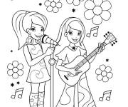 Coloriage les filles de Lego Friends en chantant