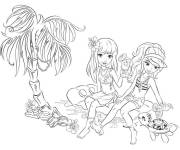 Coloriage Les filles de Lego Friends se profitent de l'&eacute;t&eacute;