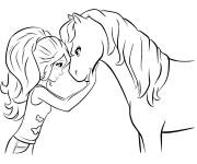 Coloriage Mia avec son cheval adorable