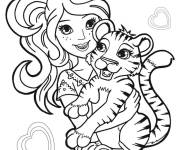 Coloriage Mia et son chat