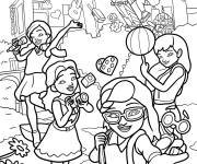 Coloriage Mia, Naya, Olivia, Andrea et Emma de Lego Friends