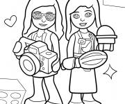 Coloriage Olivia et St&eacute;phanie avec la cam&eacute;ra
