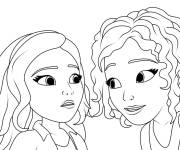 Coloriage Olivia et St&eacute;phanie de Amis Logo dessin anim&eacute;