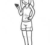 Coloriage St&eacute;phanie avec des lunettes de soleil