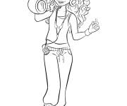 Coloriage St&eacute;phanie de Lego Friends aime la musique
