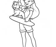 Coloriage St&eacute;phanie et Dash