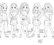 Coloriage Toutes les filles Lego Friends en image