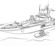 Coloriage et dessins gratuit Bateau de patrouille de police Lego Junior à imprimer