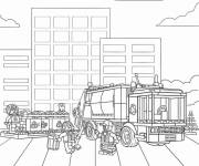 Coloriage Camion des pompiers de Lego Junior en couleurs