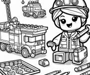 Coloriage Lego Junior kawaii pour enfants