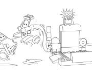 Coloriage Luigi avec Guido de Lego Juniors