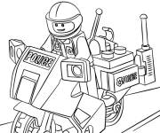Coloriage et dessins gratuit Moto de police Lego Junior à imprimer