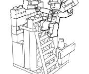 Coloriage Ouvrier du b&acirc;timent Lego Junior