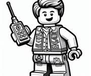 Coloriage Personnage de Lego Junior avec t&eacute;l&eacute;phone