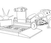 Coloriage Personnage voiture Lightning mcqueen de  lego juniors