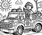 Coloriage Pompier Lego Junior imprimable